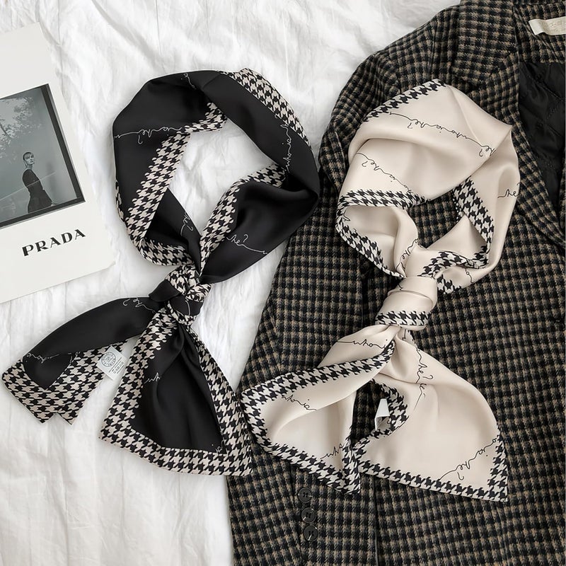 vimate Hair Scarf for Women Fashion Satin Silky Feeling Neck Scarf Bag Purse Scarf for Handbag Handle Etc - Image 4